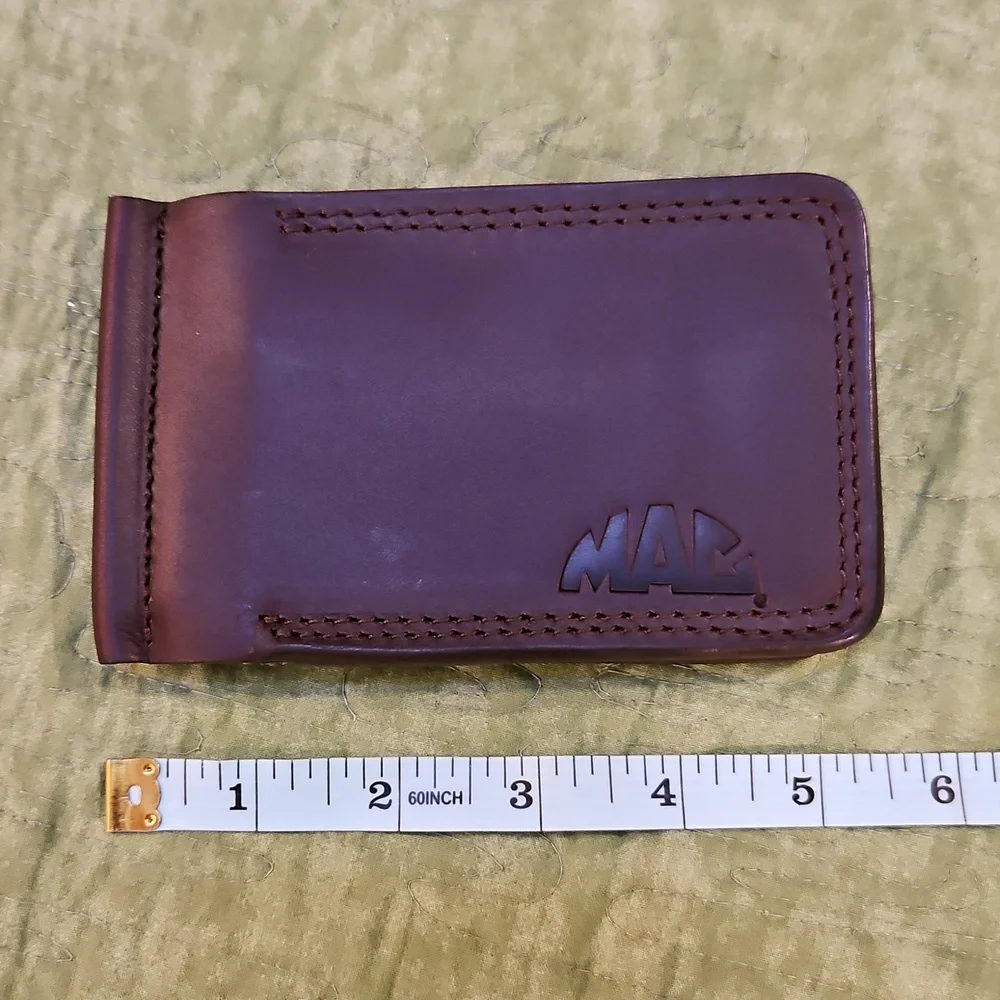 Redback Money Clip Brown Leather 4 Card Holder Plus More Mac Tools Logo Mens